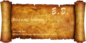 Bozzay Dénes névjegykártya
